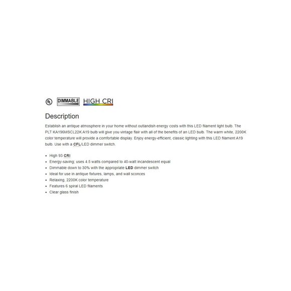 Victorian Style Light Bulb Antique LED Spiral Filament A19 Edison Vintage PLT - Picture 7 of 8